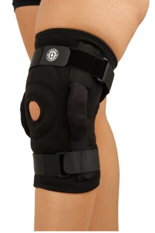 O.PAHUER Rodillera de neopreno con bisagras policéntricas y correas ajustables